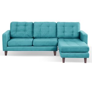 Sofá chaise derecho Nápoles turquesa Latam Home