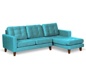 Sofá chaise derecho Nápoles turquesa Latam Home