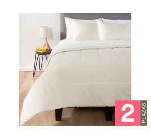 Plumón Bicolor beige/blanco 2 plazas