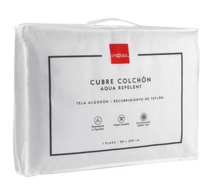 Cubrecolchón 1 plaza Aqua repelent blanco Rosen