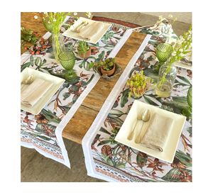 Camino de mesa El Kongo blanco velo organza 180x60 cm