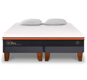 Cama europea King Bee Comfort base dividida + 2 almohadas Cic