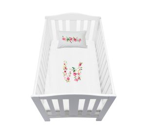 Cubreplumón cuna Letras Vintage W blanco