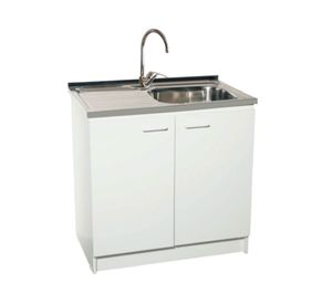 Mueble base lavaplatos izquierdo 80 cm blanco Tebisa