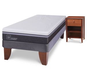 Cama europea 1.5 plazas Ortopedic Advance + velador New Torino Cic