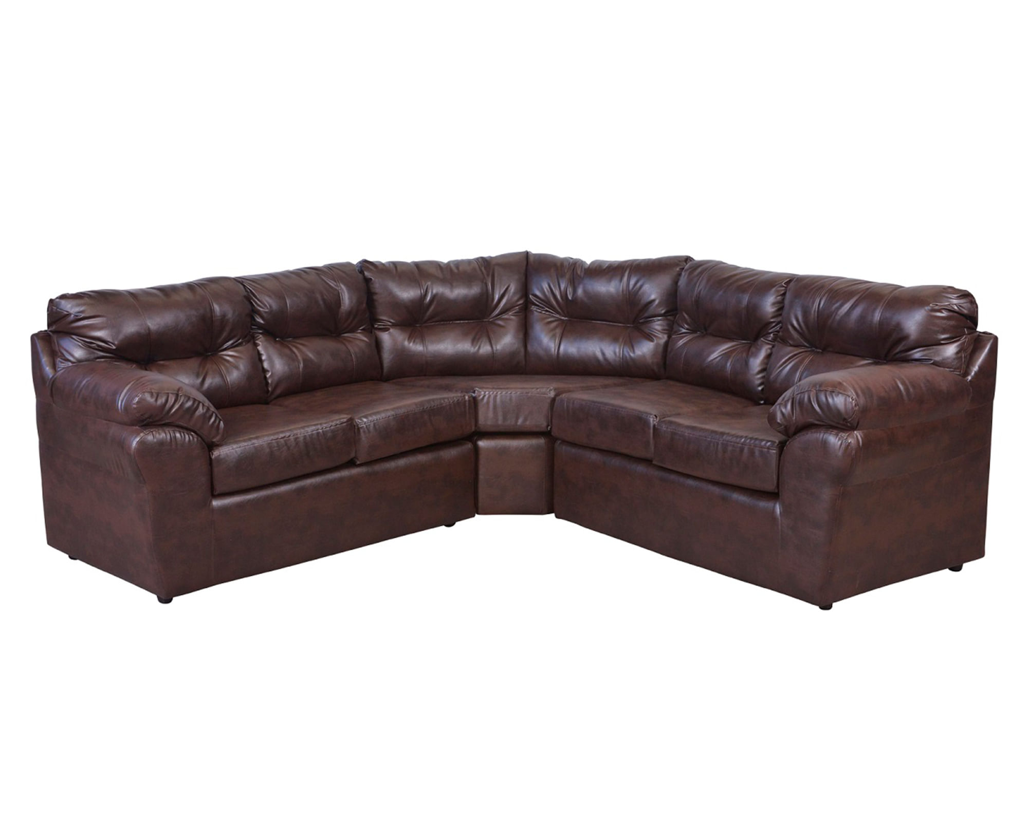 Sofá modular 5 cuerpos Roma ecocuero PU café a $209.990