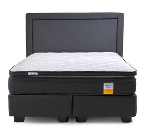 Cama americana Súper King Eurotop + respaldo + Topper Drimkip