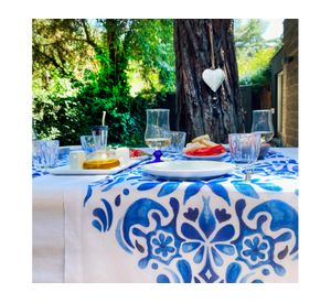 Camino de mesa Greek blanco velo organza 180x60 cm