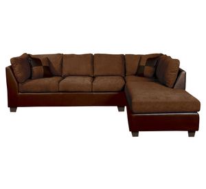 Sofá seccional derecho 5 cuerpos PU Padua chocolate