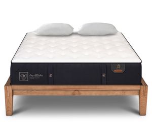 Cama europea Oak 2 plazas Premium + 2 almohadas viscoelásticas Cic