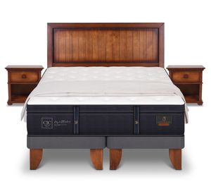 Cama europea king Grand Premium dividida + set Monterrey + plumón Cic