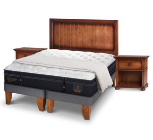 Cama europea king Grand Premium dividida + set Monterrey + plumón Cic