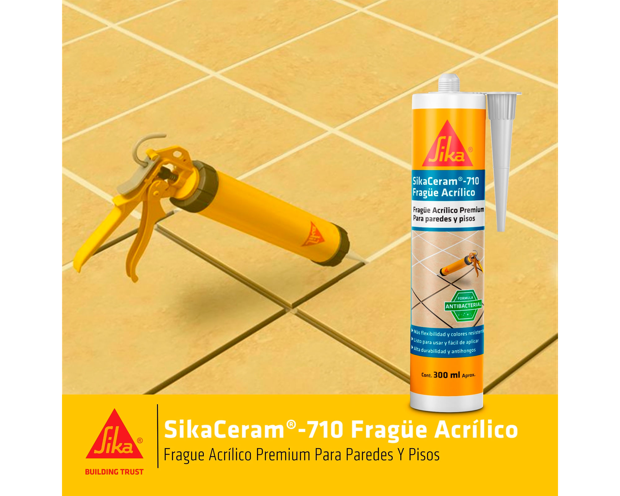 Fragüe Acrílico Sikaceram 710 Blanco 300 ml