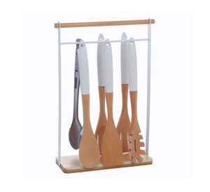 Set utensilios cocina Bambú blanco
