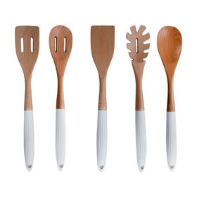 Set utensilios cocina Bambú blanco