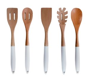 Set utensilios cocina Bambú blanco