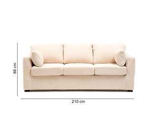 Sofá 3 cuerpos Texas tela beige claro