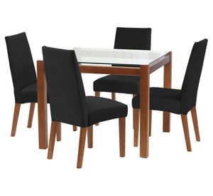 Juego de comedor 4 sillas negro Latam Home