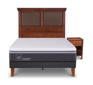 Cama europea Curve O Advance 1.5 plazas New Torino + respaldo + velador Cic