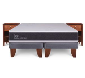 Cama europea 2 plazas New Ortopedic base dividida + velador New Torino Cic