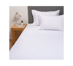 Juego de sábanas King blanco + Cubre colchón blanco