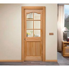 Puerta Pino Radiata Colico 6 vidrios 60x200 cm Moldupanel