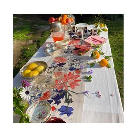 Camino de mesa Lili crudo linet 150x36 cm