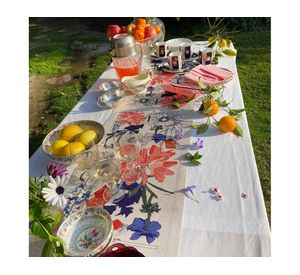 Camino de mesa Lili crudo linet 150x36 cm