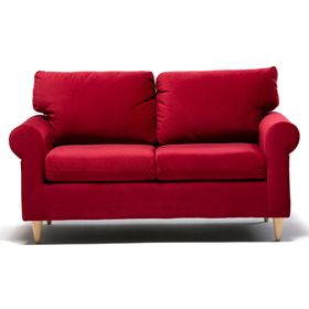 Sofá 2 cuerpos Retro tela rojo