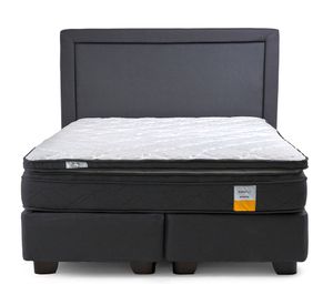 Cama americana 2 plazas Eurotop x190 cm + respaldo + Topper Drimkip
