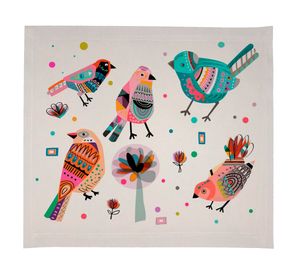 Individual Pájaros crudo impermeable 42x36 cm 4 un.