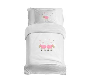 Cubreplumón transición Ovejita Rosada blanco