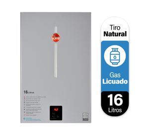 Calefont ionizado tiro natural 16 litros gas licuado modulante Rheem