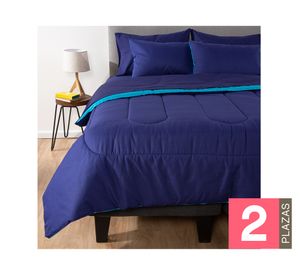 Plumón Bicolor azul/celeste 2 plazas