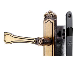 Cerradura embutida manilla baño bronce Barroca B40 Poli