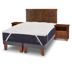 Cama europea 2 plazas Super Premium + Set Antique + Bed Topper Cic