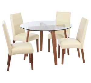 Juego de comedor 4 sillas Pu beige Latam Home