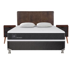 Box spring 2 plazas Ortopedic B5 + set Baker/ Niger + almohadas Cic