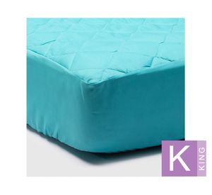 Cubre colchón King turquesa