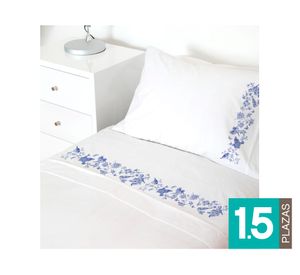 Juego sábanas 1.5 plazas 200 hilos Porcelana blanco