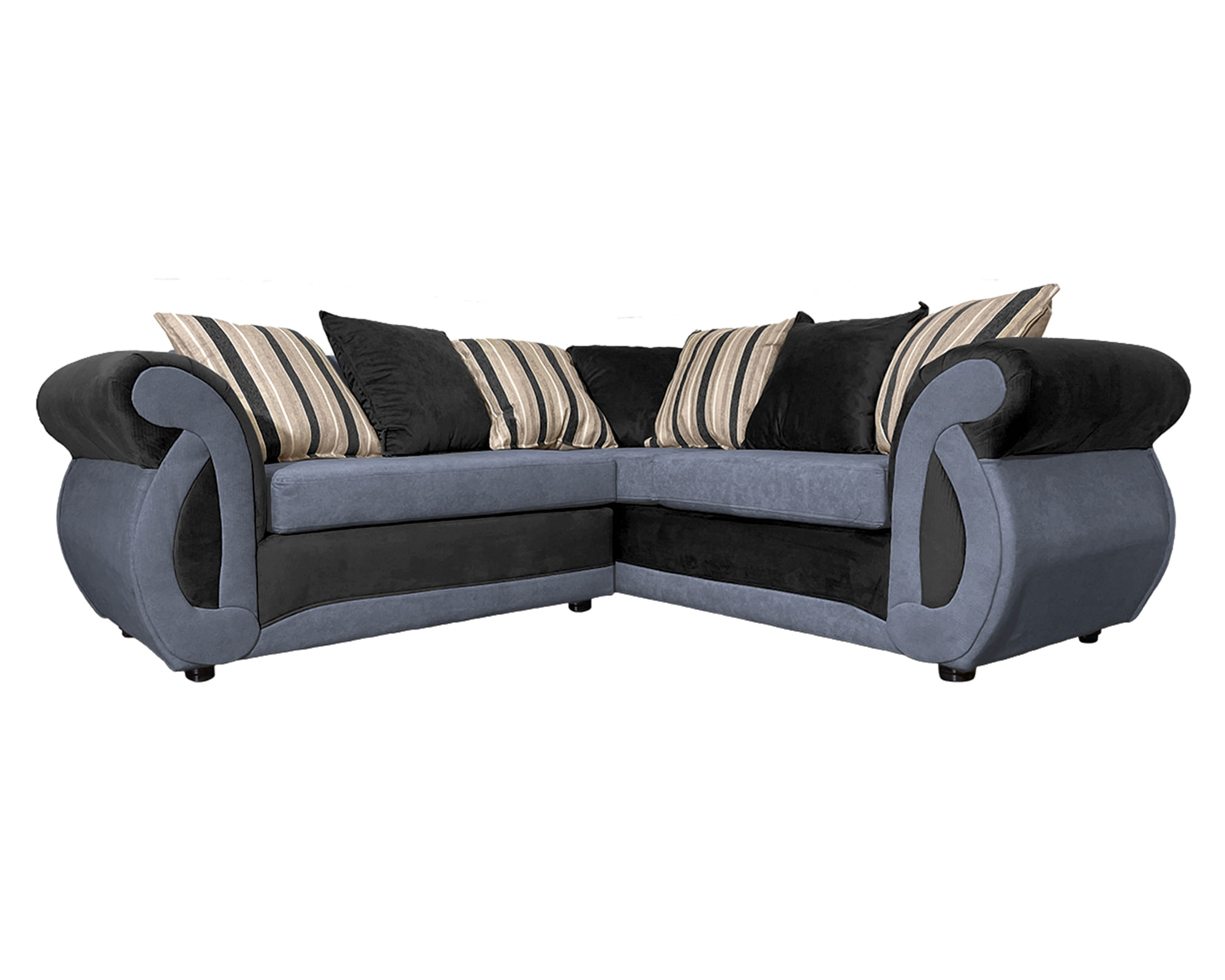 Sofás Home Sofá seccional 3 cuerpos Dominga Chenille gris