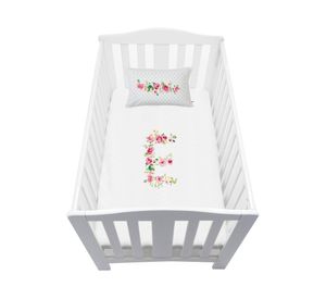 Cubreplumón cuna Vintage E blanco