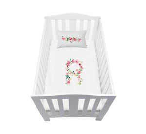 Cubreplumón cuna Letras Vintage R blanco