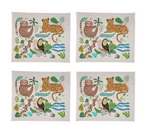 Individual Jungla crudo impermeable 42x36 cm 4 un.