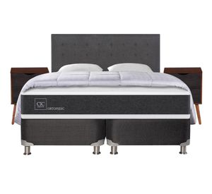 Box spring king Ortopedic + set Níger/Éufrates + almohada + plumón Cic