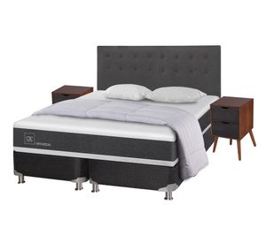 Box spring king Ortopedic + set Níger/Éufrates + almohada + plumón Cic