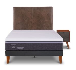 Cama europea Curve O Advance 1.5 plazas Baker + respaldo + velador Cic