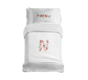 Cubreplumón transición Letras Vintage N blanco