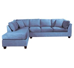 Sofá seccional izquierdo 5 cuerpos Padua azul petróleo