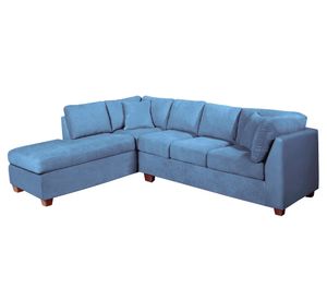 Sofá seccional izquierdo 5 cuerpos Padua azul petróleo